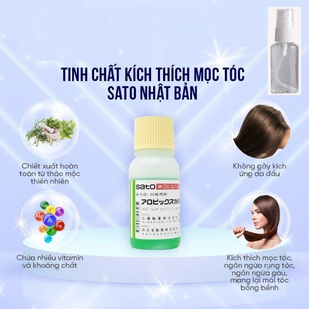 Tinh Chất Kích Thích Mọc Tóc Sato Arovics Solutions hỗ trợ giúp tóc chắc khỏe hơn, óng mượt hơn