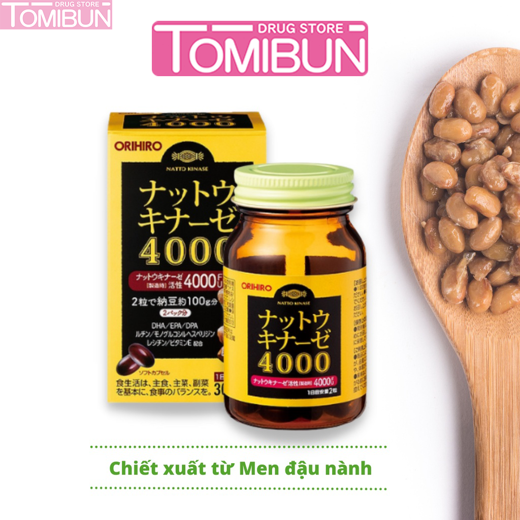 VIÊN UỐNG HỖ TRỢ ĐIỀU TRỊ ĐỘT QUỴ NATTOKINASE 4000 FU ORIHIRO 60 VIÊN