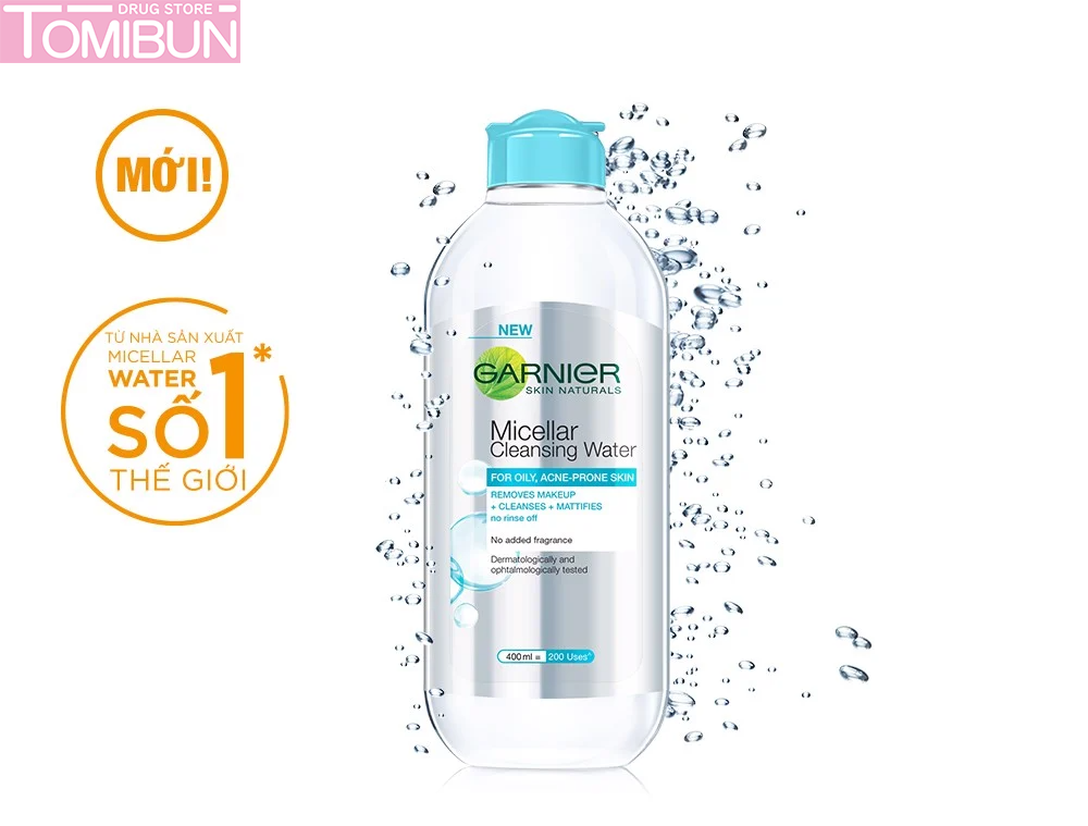 NƯỚC TẨY TRANG GARNIER DÀNH CHO DA DẦU VÀ MỤN MICELLAR CLEANSING WATER FOR OILY & ACNE-PRONE SKIN 400ML